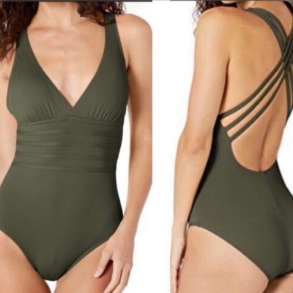 La Blanca Other - LA BLANCA Island Goddess Multi Strap Cross-Back Green One Piece 10 NWT